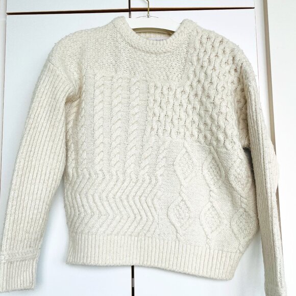 MOUSSY | Cable Knitting Sweater White Size M - Picture 1 of 9